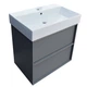 Тумба з раковиною Devit Quadra 083060G, 60 см, сіра матова - изображение 3