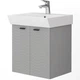 Тумба Devit Flow 484050G з умивальником та ручками, сірий матовий - зображення 2