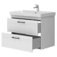 Тумба Devit Urbanis 454080W 80 см з раковиною та чорними ручками, біла - изображение 3