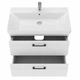 Тумба Devit Urbanis 454080W 80 см з раковиною та чорними ручками, біла - изображение 4