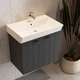 Тумба Devit Flow 484060A 60 см з умивальником та ручками, антрацит матовий - изображение 7