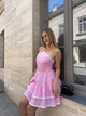 Сарафан мини на шнуровке розового цвета 38938 42/44 - изображение 4