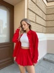 Костюм женский двойка юбка-шорты баллон+рубашка красного цвета 38936 44/46 - изображение 4