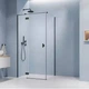 Душова кабіна Devit Aqua DA12100080054RBM 1000Rх800x1950мм, права, відкривна, колір профілю: чорний, скло: 6мм, прозоре - изображение 1