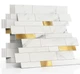 Самоклеящаяся 3D плитка MOFIT White & Gold – набор 10 шт - изображение 1