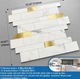 Самоклеящаяся 3D плитка MOFIT White & Gold – набор 10 шт - изображение 5