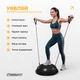 Балансировочная платформа EasyFit BOSU 60 см с эспандерами черная - изображение 2
