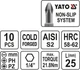 Набор отвёрточных насадок YATO SL / PH / PZ, 25 мм, 10 шт. - изображение 2