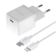 Мережевий зарядний пристрій Baseus Palm Fast Charger Lightning cable 20W White E0116400 - зображення 1