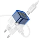 Мережевий зарядний пристрій HOCO C125A Transparent tribute single-port Type-C cable 20W Transparent-blue - зображення 3