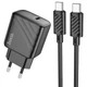 Мережевий зарядний пристрій HOCO CS22A Value single port charger Type-C cable 30W Black - зображення 1