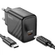 Мережевий зарядний пристрій HOCO CS22A Value single port charger Type-C cable 30W Black - зображення 4
