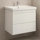 Тумба Devit Frame 753080W 80 см з раковиною та сифоном, біла глянцева - зображення 1