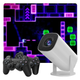 Портативный смарт проектор WiFi Android 11 720p 150 ANSI с 2 джойстиками пультом 36000 игр - изображение 3