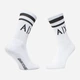 Набор мужских носков c широкой резинкой высоких хлопковых Armani Exchange 943012245 L/XL 2 шт Черный/Белый (1160806414) - изображение 4