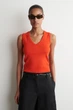 Жіноча бавовняна майка COS Cotton V-Neck Tank Top Orange S (1340703003) - изображение 1