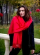 Кашемировый однотонный шарф Роми Красный - изображение 8