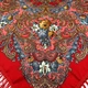 Українська народна хустка з бахромою Олеся червона 100 см*100 см - зображення 4