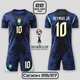 Футбольная форма Неймар (Neymar Jr) №10 Бразилия 26/27 детская и подростковая 22 (125-130см) выездная темно-синяя - изображение 1