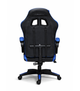 Геймерське крісло Primaveo з ергономічними подушками та висувною підставкою для ніг, Чорний/Синій - зображення 3