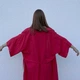 Пляжна накидка-халат із поясом One size червоний (50r035) - зображення 3