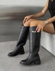 Сапоги, жокейки с ремешком в стиле Hermes Женские Meideli Черный 40 (26 см) Код: AB92 black3 - изображение 1