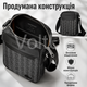 Мужская сумка через плечо Lacoste Monogram черная, компактная городская сумка кроссбоди Lacoste для телефона и документов - изображение 5