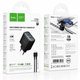 Мережевий зарядний пристрій Hoco C158A 45W PD 3.0 PPS QC3.0 USB-C + USB-A з кабелем Type-C to Type-C 1 м, чорний - зображення 3