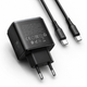 Мережевий зарядний пристрій Hoco C158A 45W PD 3.0 PPS QC3.0 USB-C + USB-A з кабелем Type-C to Type-C 1 м, чорний - зображення 4