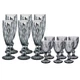 Набір гранених келихів для шампанського із чарками High Quality Glass 12 предметів Smoky grey - зображення 1