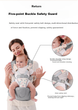 Переноска Baby Friend дитяча для немовлят, для носіння спереду/ззаду, дихаюча, сіра - зображення 7