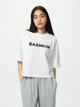 Футболка хлопковая оверсайз короткая женская Uniqlo 956028825 L Белая (1160669267) - изображение 1