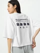 Футболка хлопковая оверсайз короткая женская Uniqlo 956028825 L Белая (1160669267) - изображение 2