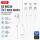 Кабель XO NB230 3в1 Rock Series 2.4A (1 метр \ колір білий) - изображение 1