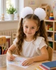 Белые фатиновые банты на заколках для детского сада, пышные бантики для девочки, праздничные украшения для волос, детские банты из фатина, аксессуары для садика, банты на утренник, выпускной в детском саду, фотосессию, день рождения, ручная работа, набор - изображение 1
