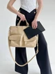 Сумка женская из натуральной кожи большая вмещает папку ARTiS Bags 974 140 Бежевая (6501014409) - изображение 2
