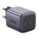 Мережевий зарядний пристрій Ugreen Nexode CD294 2xUSB-C 45W GaN II PD Grey (90573) - изображение 2