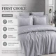 Комплект постельного белья First Choice Jacquard Satin Lamone Gri, Евро 50x70 см + 70x70 см, Серый - изображение 4