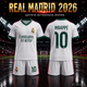 Форма футбольна дитяча Real Madrid 2026 Mbappe 10 біла зелена комплект футболка та шорти розмір 18 — зріст 100–110 см - изображение 1