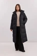 Довге зимове пальто з шарфом Finn Flare 225513-BL чорне XL - зображення 2