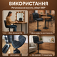 Барный стул Bonro B-087 экокожа со спинкой хокер газлифт для кухни и кафе табурет 360 градусов черный - изображение 4