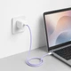 Кабель MAKE Type-C to Type-C PD 65W 1м Nylon Purple - изображение 5