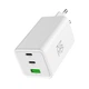 Зарядний пристрій мережевий MAKE 100W GaN3 2xType-C PD3.0 + USB QC4.0 White - зображення 1