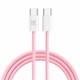 Кабель MAKE Type-C to Type-C PD 65W 1м Nylon Pink - изображение 2
