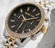 Женские наручные часы Michael Kors MK-A269 серебристо-золотистые с черным циферблатом - изображение 3