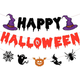 Розтяжка Паперова Грлянда Happy Halloween З Відьмами Та Павуками - зображення 1