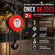 Ручная цепная лебедка Onex BX 7003 грузоподъемность 2 тонны высота подъема 3 м со стальной цепью и храповым механизмом - изображение 1