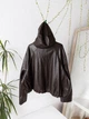 Легкая женская куртка из экокожи Zara с капюшоном коричневая M,арт.6318/038/700 - изображение 7