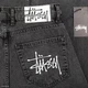 Чоловічі сірі широкі джинси Stussy з фірмовим вишитим логотипом на кишені, оверсайз, стиль Y2K 36 (1027-550) - изображение 8