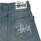Чоловічі джинси Stussy голубі з жовтим відтінком, вільний крій, оверсайз, Y2K стиль, турецький джинс 28 (1027-839) - изображение 8